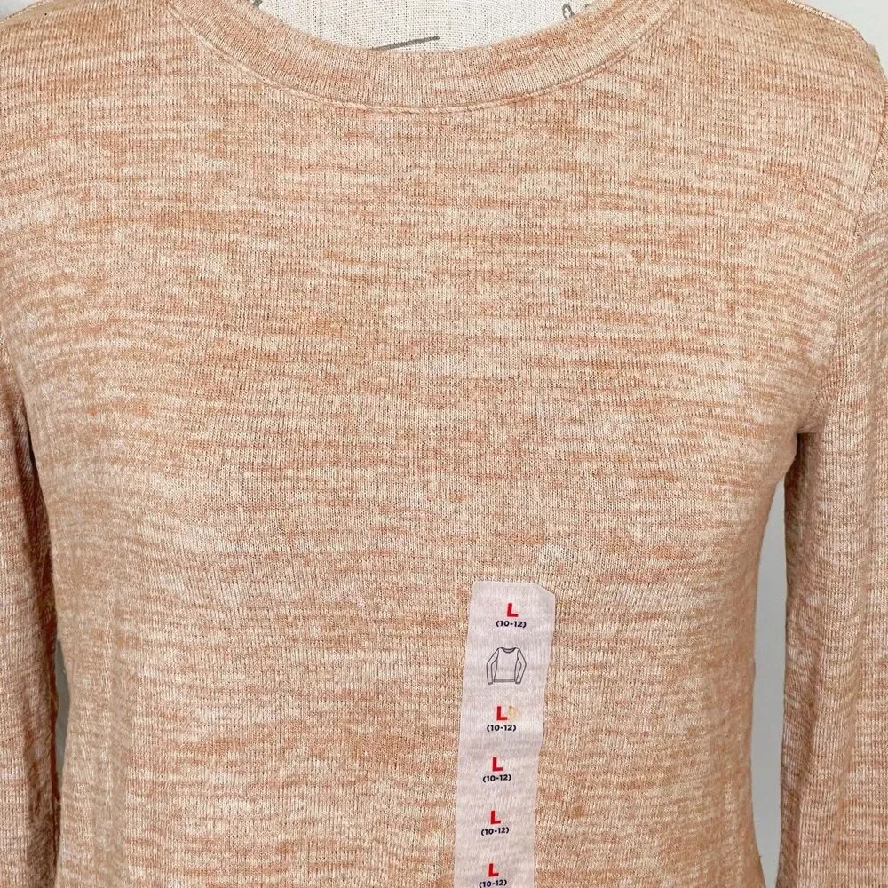 Old Navy Girls Sweater Sz Large Sz 10-12 Rock Crystal Brown Long Sleeve Crew